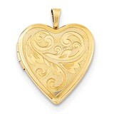 20mm Gold Plated Textured/Polish Swirl Heart Locket Sterling Silver QLS764, MPN: QLS764, 1911013613…