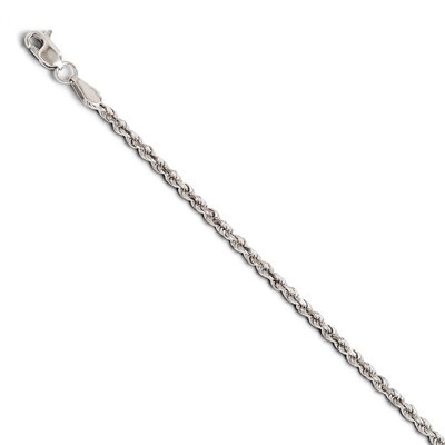 Leslie&#39;s 2.9mm Diamond Cut Lightweight Rope Chain 20 Inch - 10k White Gold HB-8123-20, MPN: 8123-20…
