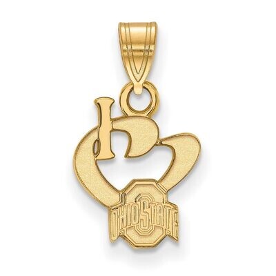 Ohio State University Small I love Logo Pendant Gold-plated Silver GP019OSU, MPN: GP019OSU, 8867749…