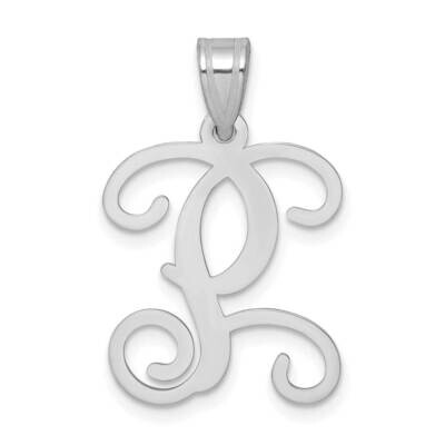 Initial Letter P Pendant 14k White Gold Casted High Polished XNA518W/P, MPN: XNA518W/P,