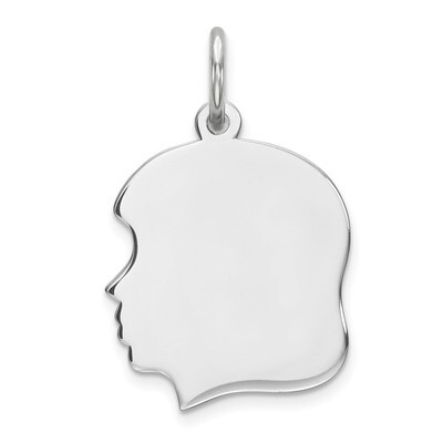 Engravable Girl Disc Charm Polish on Front Back Sterling Silver QM355/27P, MPN: QM355/27P, 88395777…