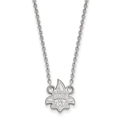 University of New Orleans Small Pendant with Chain Necklace 14k White Gold 4W009UNO-18, MPN: 4W009U…
