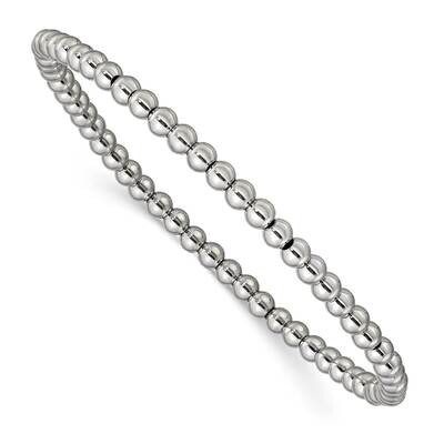 Beaded Stretch Bracelet Stainless Steel Polished SRB2744, MPN: SRB2744, 191101859496