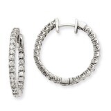 Diamond Hinged Hoop Earrings 14k White Gold XE1352A, MPN: XE1352A, 883957091402