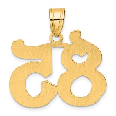 Number 85 Pendant 14k Gold Polished Etched AEN85, MPN: AEN85, 196904080498