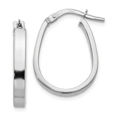 Leslie&#39;s U-Shape Hoop Earrings 10k White Gold Polished HB-10LE431, MPN: 10LE431, 191101169762
