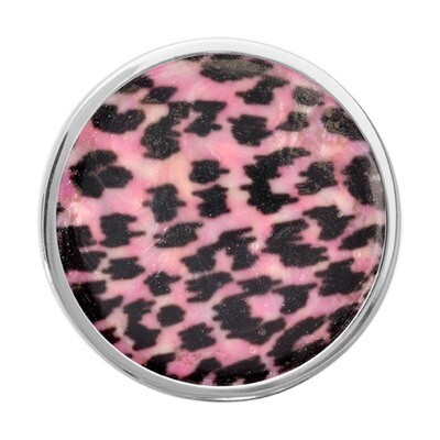 Nikki Lissoni Pink Leopard Print Silver-Plated 33mm Coin C1327SM, MPN: C1327SM, 8718627468012