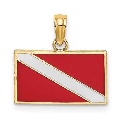 Dive Flag with Red White Enamel 14k Gold K7077, MPN: K7077, 637218171590
