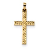 Polished Lattice Textured Cross Pendant 14k Gold XR1575, MPN: XR1575, 886774013114