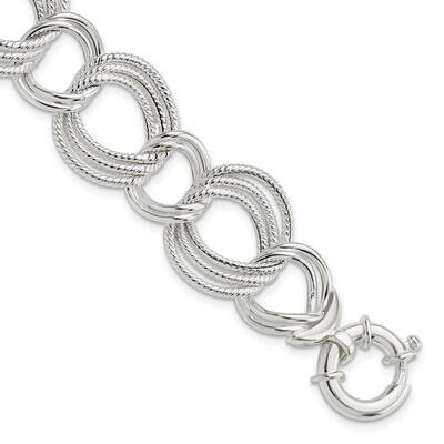 Fancy Link Bracelet Sterling Silver Polished QG5807-8, MPN: QG5807-8, 196904163474