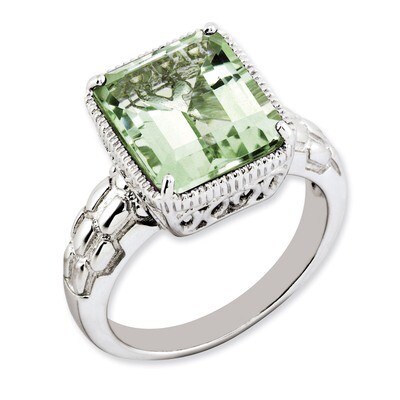 Green Quartz Ring Sterling Silver QR3170AG, MPN: QR3170AG, 883957363059