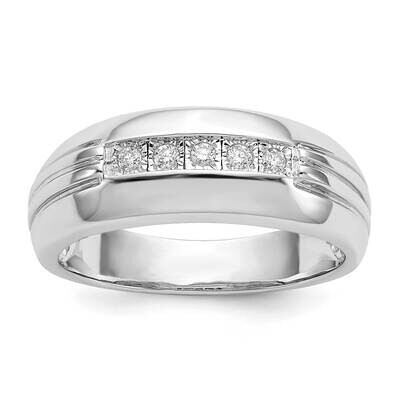 Diamond 5-Stone Mens Ring 14k White Gold RM5795-010-WA, MPN: RM5795-010-WA, 883957486802