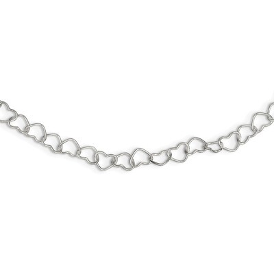 ch Polished Fancy Heart Link Necklace 18 Inch Sterling Silver QH320-18, MPN: QH320-18, 191101856181