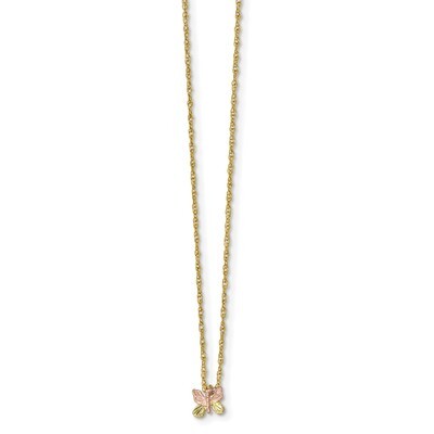18 Inch Black Hills Gold Butterfly Necklace 10k Tri-color 10BH700-18, MPN: 10BH700-18, 31902105029