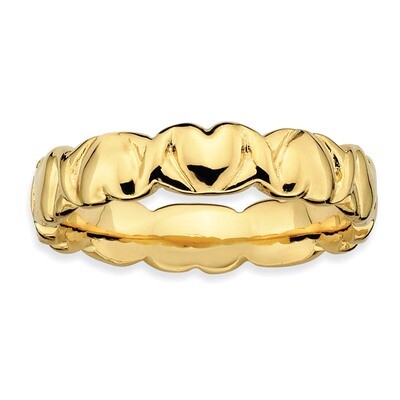Gold-plated Hearts Ring - Sterling Silver QSK282, MPN: QSK282, 883957157832