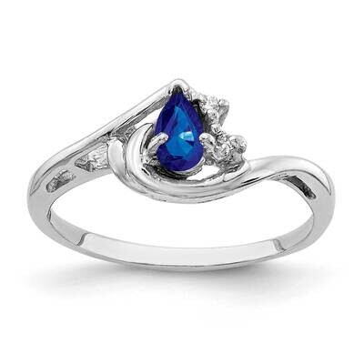 5x3mm Pear Sapphire Aa Diamond Ring 14k White Gold Y4628S/AA, MPN: Y4628S_AA, 883957466446
