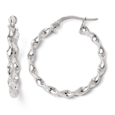 Leslie&#39;s Twisted Hoop Earrings - 14k White Gold HB-LE203, MPN: LE203, 883957023410