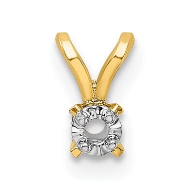 Round 4-Prong Illusion 1.3mm Pendant Setting 14k Yellow Gold YG947, MPN: YG947,