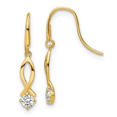 CZ Diamond Dangle Earrings 14k Gold YE1935, MPN: YE1935, 191101799617