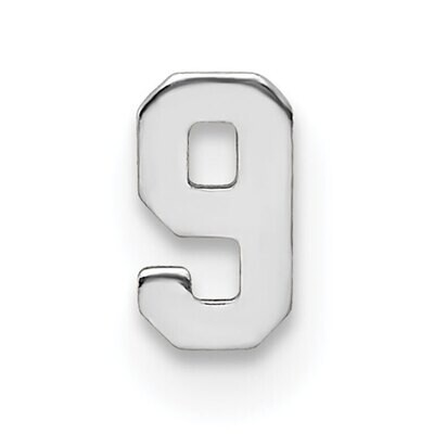 Die Struck Number 9 14k White Gold WG2208, MPN: WG2208,
