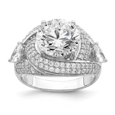 Ring Sterling Silver Rhodium Plated CZ Diamond QR6939, MPN: QR6939, 886774079622
