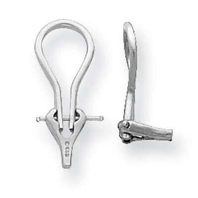 Lightweight Omega Clip Component 14k White Gold WG746, MPN: WG746,