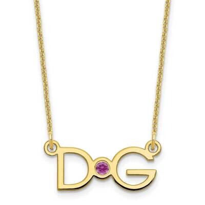 2 Initial with 18k Gold Bezel Birthstone Necklace 10k Gold Medium 10XNA1251Y, MPN: 10XNA1251Y, 1969…