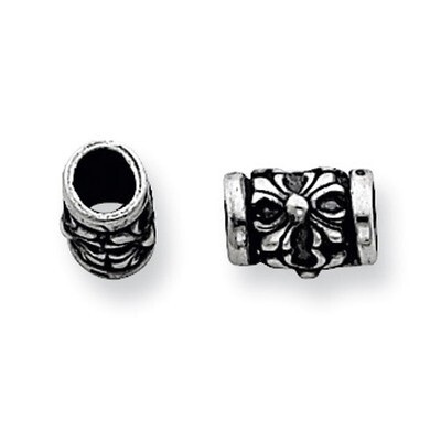 10.6 X 7mm Antiqued Fancy Bead Sterling Silver SS4138, MPN: SS4138,