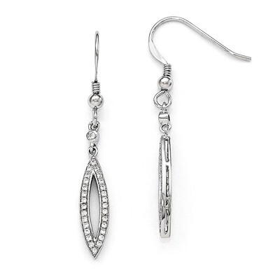 Dangle Earrings Sterling Silver &amp; Cubic Zirconia QMP162, MPN: QMP162, 886774165028