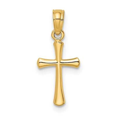Beveled Cross with Round Tips Charm 14k Gold Polished K8539, MPN: K8539, 637218069606
