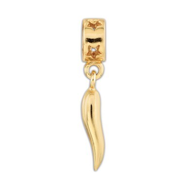 Gold-plated Horn Dangle Bead - Sterling Silver QRS1377GP, MPN: QRS1377GP, 886774992501