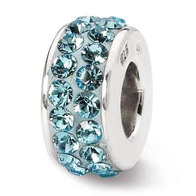 March Double Row Swarovski Elements Bead - Sterling Silver QRS1265MAR, MPN: QRS1265MAR, 883957302249