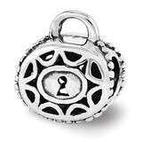 Filigree Padlock Bead - Sterling Silver QRS3513, MPN: QRS3513, 886774964287