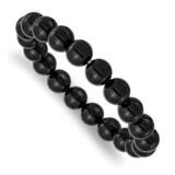 Black Agate Beaded Stretch Bracelet SRB2874, MPN: SRB2874, 191101859175