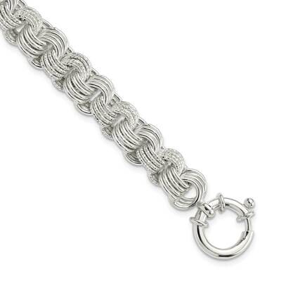 Fancy Link Bracelet Sterling Silver Polished QG5859-7.5, MPN: QG5859-7.5,