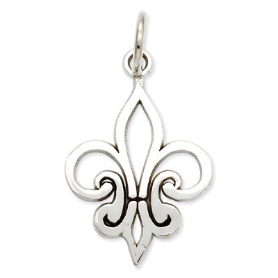 Fleur De Lei Charm 14k White Gold K2757, MPN: K2757, 886774073521