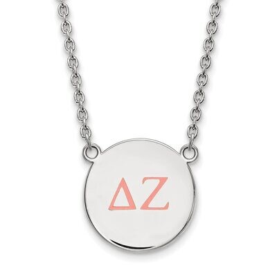 Delta Zeta Small Enameled Pendant with 18 Inch Chain Sterling Silver SS028DZ-18, MPN: SS028DZ-18, 8…