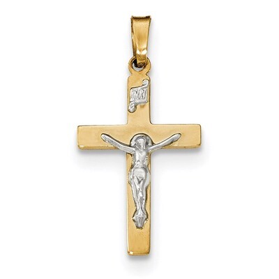 Polished Inri Crucifix Cross Pendant 14k Gold XR1497, MPN: XR1497, 191101359545