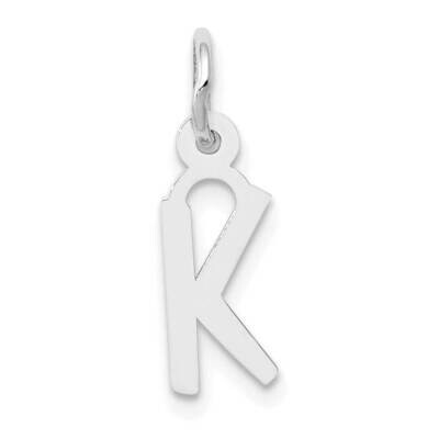 Slanted Block Initial K Charm 10k White Gold Small 10YC645K, MPN: 10YC645K,
