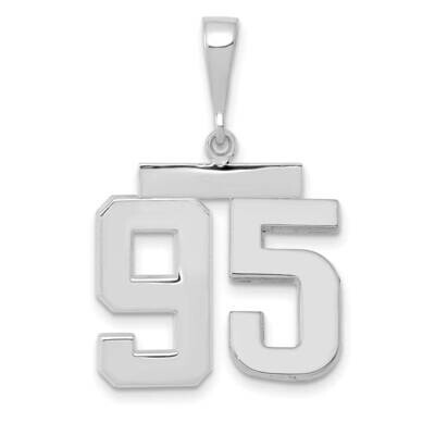 Number 95 Charm 14k White Gold Polished Medium WMP95, MPN: WMP95, 196904075357