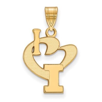 University of Illinois Large I love Logo Pendant Gold-plated Silver GP020UIL, MPN: GP020UIL, 886774…