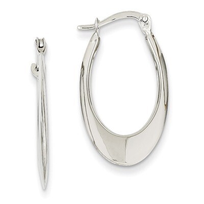 Polished Hoop Earrings 14k White Gold TL667, MPN: TL667, 869786134497
