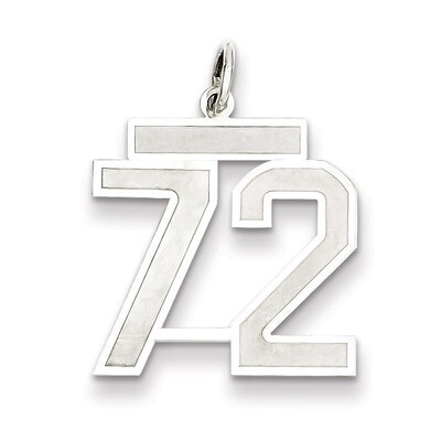 Pendant Number 72 Satin Sterling Silver Medium QPM72, MPN: QPM72, 883957127484