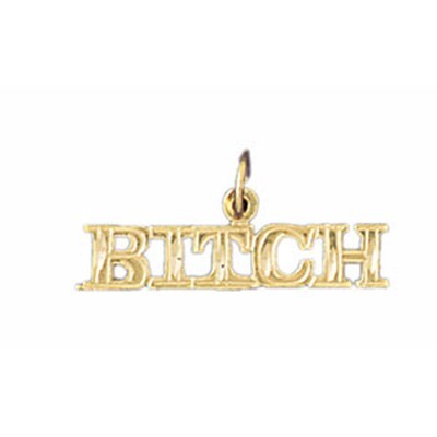 Dazzlers Jewelry Bitch Pendant Necklace Charm Bracelet in Yellow, White or Rose Gold 10659, MPN: DZ…