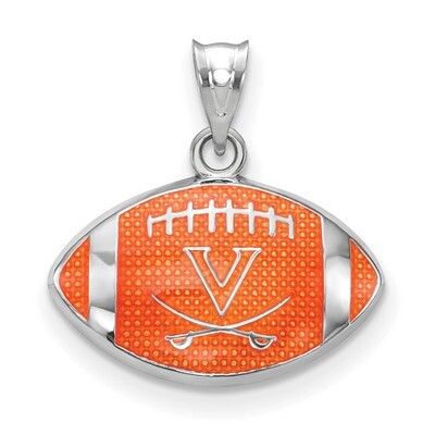 University of Virginia Enameled Football Pendant Sterling Silver SS508UVA, MPN: SS508UVA, 634401431…