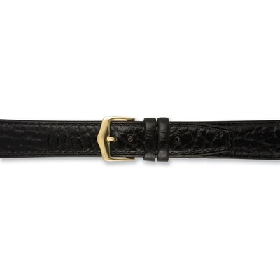 18mm Black Buffalo Grain Calfskin Watch Band  BA335-18, MPN: BA335-18,