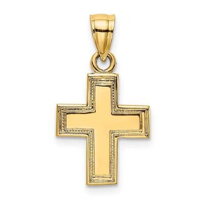 Cross Charm 14k Gold Polished &amp; Textured K8466, MPN: K8466, 637218039104