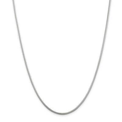 1.6mm Round Snake Chain 28 Inch Sterling Silver QSNL050-28, MPN: QSNL050-28,