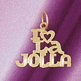 Dazzlers Jewelry I Love La Jolla Pendant Necklace Charm Bracelet in Yellow, White or Rose Gold 4872…