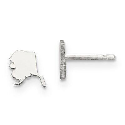 Alaska State Small Earrings Sterling Silver Engravable XNE50SS-AK, MPN: XNE50SS-AK, 886774566856